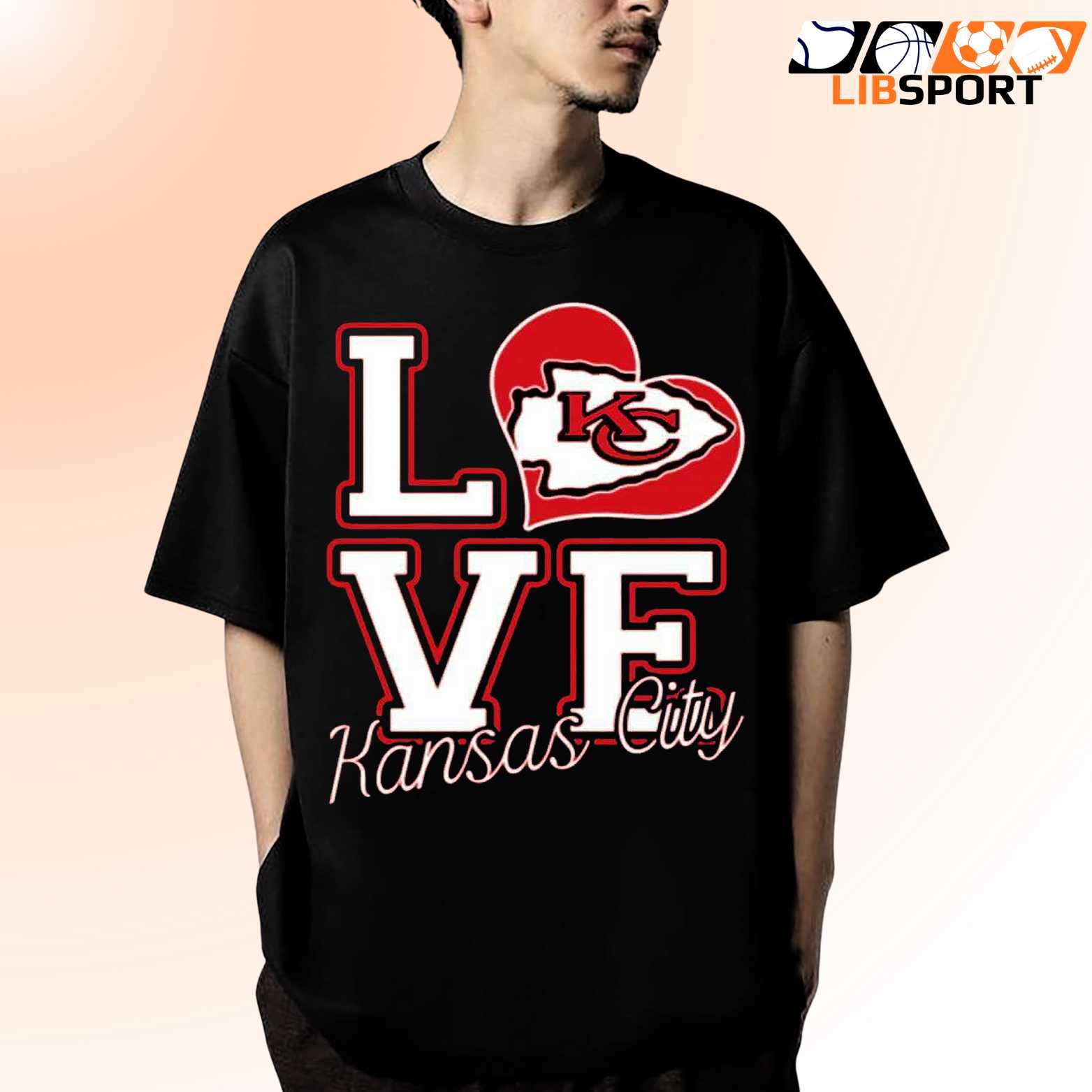 Kansas City Chiefs Love Graphic Tee, Nfl Fan Shirt, Football Game Day Apparel